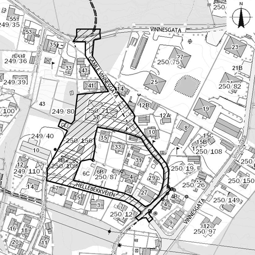 Bildet viser kartutsnitt over planområdet