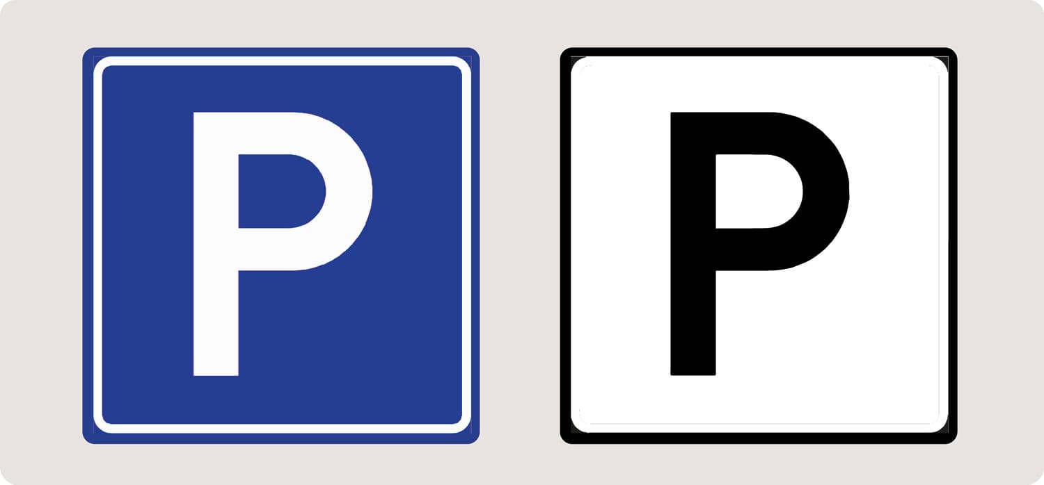 Illustrasjon av parkeringsskilt