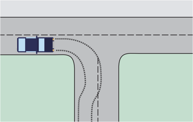 Bildet viser kjøremåte B