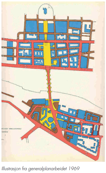 Bildet viser illustrasjon fra generalplanarbeidet 1969